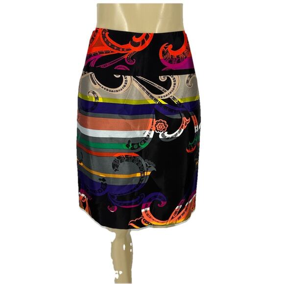 NEW Trina Turk Size 10 Women Mikado Multicolor Pencil Skirt Silk Blend K101v - Picture 1 of 12